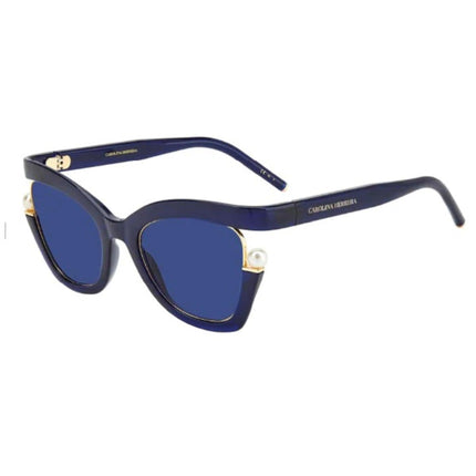 Carolina Herrera Women's Sunglasses - Blue Lens Cat Eye Shape Frame | CH 0002/S 0PJP ,