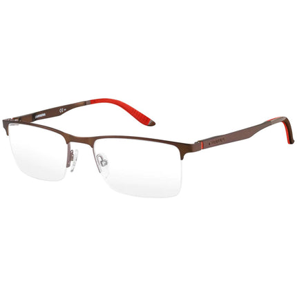 Carrera Men's Eyeglasses - Brown and Ruthenium Rectangular Frame | Ca 8810 0A24 00 ,