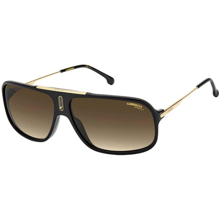 Carrera Unisex Sunglasses - Brown Gradient Lens Black Rectangular Frame | COOL65 0807 ,