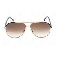 Carrera Unisex Sunglasses - Full Rim Gold/Black Metal Aviator Frame | 1051/S 0RHL HA ,