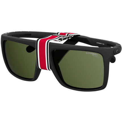 Carrera Unisex Sunglasses - Green Lens Matte Black Frame | HYPERFIT 11/S 0003 UC ,