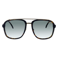 Carrera Unisex Sunglasses - Havana Gold Square Frame Gradient Green Lens | 133/S 02IK ,