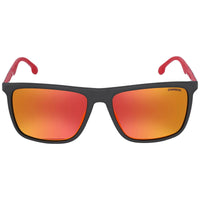 Carrera Unisex Sunglasses - Matte Black and Red Rectangular Frame | 8032/S 0003 W3 ,