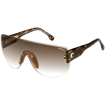 Carrera Unisex Sunglasses - Rimless Havana Plastic Shield Frame | FLAGLAB 12 0086/86 ,
