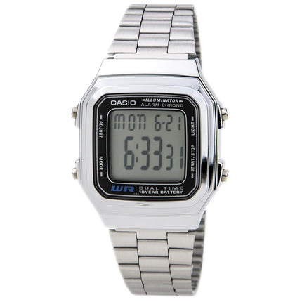 Casio Unisex Classic Casual Chronograph Digital Dial Alarm Dual Time Watch | A178WA-1A ,