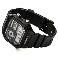 Casio Unisex Classic Casual Grey Digital Dial World Time Watch | AE1200WH-1A ,