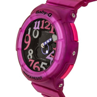 Casio Women's Baby-G World Time Ana-Digi Black Dial Semi-Transparent Pink Resin Strap Chronograph Watch | BGA131-4B4 ,