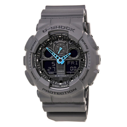 Casio Men's G-Shock Alarm Dark Grey Ana-Digi Dial Grey Resin Strap Quartz Dive | GA100C-8A ,