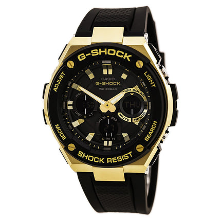 Casio Men's G-Shock Black Resin Strap World Time Ana-Digi Black Dial Quartz Dive Watch | GSTS100G-1A ,