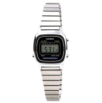 Casio Women's Classic Sports Grey Digital Dial Steel Bracelet Alarm Watch | LA670WA-1 ,