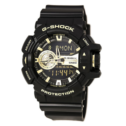 Casio Men's Alarm Watch - G-Shock Dive Ana-Digital Black & Gold Dial | GA400GB-1A9 ,