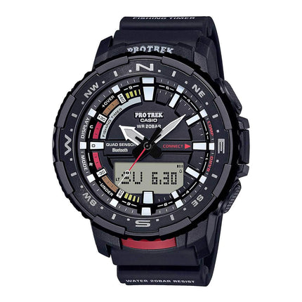 Casio Men's Alarm Watch - Pro Trek Analog-Digital Dial Black Resin Strap | PRTB70-1 ,