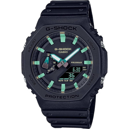 Casio Men's Ana Digi Watch - G-Shock 2100 Series Black Dial Resin Strap | GA2100RC-1A ,
