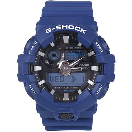 Casio Men's Ana-Digi Watch - G-Shock Black Dial Blue Resin Strap | GA700-2A ,