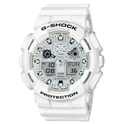 Casio Men's Ana-Digi Watch - G-Shock White Resin Strap | GA100MW-7A ,