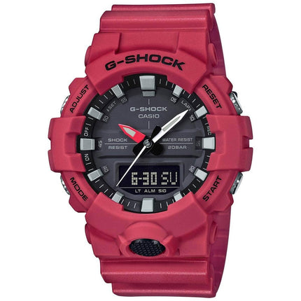 Casio Men's Ano-Digi Watch - G-Shock Black & Grey Dial Red Resin Strap | GA800-4A ,
