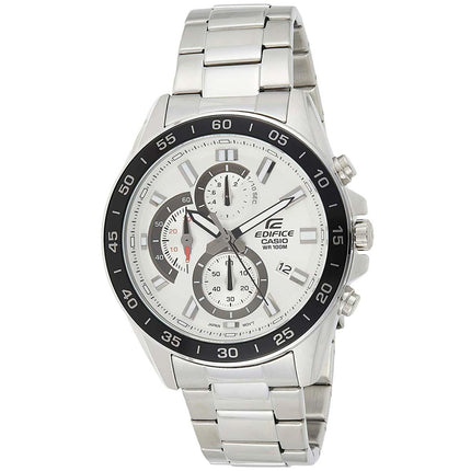 Casio Men's Chronograph Watch - Edifice Silver and Black Dial Bracelet | EFV550D-7A ,