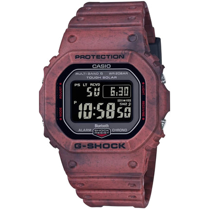 Casio Men's Digital Watch - G-Shock Alarm Black Dial Burgundy Strap | GWB5600SL-4 ,