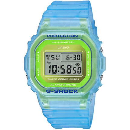 Casio Men's Digital Watch - G-Shock Alarm Blue Semi Transparent Strap | DW5600LS-2 ,