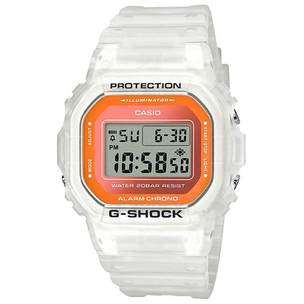 Casio Men's Digital Watch - G-Shock Alarm White Semi Transparent Strap | DW5600LS-2 ,