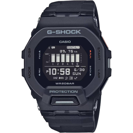 Casio Men's Digital Watch - G-Shock G-Squad 200 Series Black Resin Strap | GBD200-1 ,