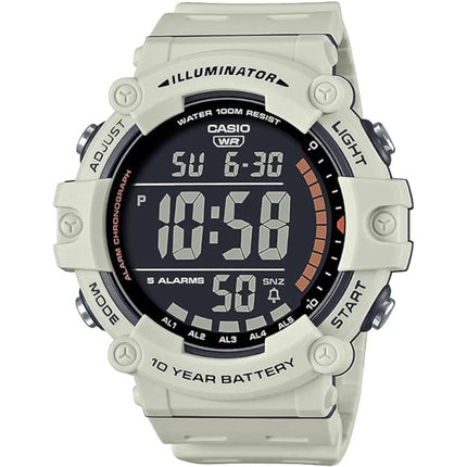 Casio Men's Digital Watch - Standard Chronograph White Resin Strap | AE1500WH-8B2V ,