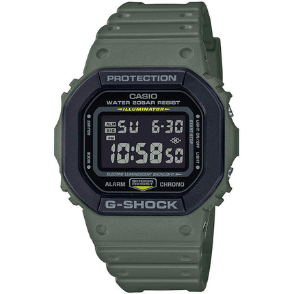 Casio Men's Quartz Watch - G-Shock Alarm Digital Dial Green Resin Strap | DW5610SU-3 ,