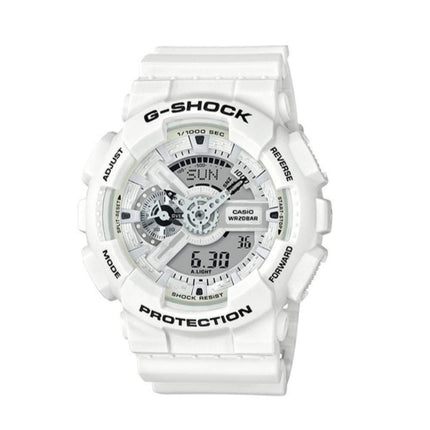 Casio Men's Quartz Watch - G-Shock Ana-Digital Dial White Resin Strap | GA110MW-7A ,