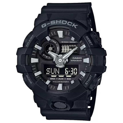 Casio Men's Quartz Watch - G-Shock Black Analog-Digital Dial Resin Strap | GA700-1B ,
