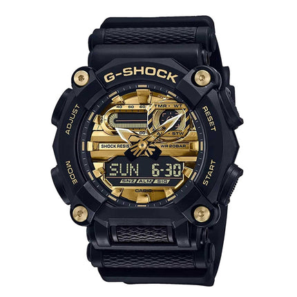 Casio Men's Quartz Watch - G-Shock Black and Gold Ana-Digi Dial Strap | GA900AG-1A ,