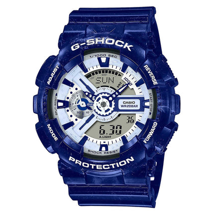 Casio Men's Quartz Watch - G-Shock Blue and White Ana-Digi Dial Strap | GA110BWP-2A ,