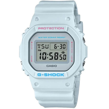 Casio Men's Quartz Watch - G-Shock Pale Blue Strap Digital Grey Dial | DW5600SC-8 ,