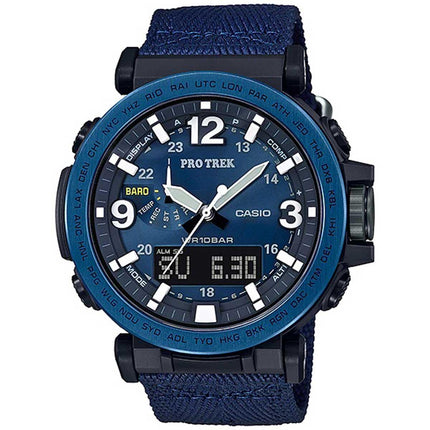Casio Men's Quartz Watch - Pro Trek Blue Analog-Digital Dial Fabric Strap | PRG600YB-2 ,