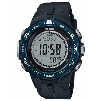 Casio Men's Quartz Watch - Pro Trek Tough Solar Power Black Digital Dial | PRW3100YB-1 ,
