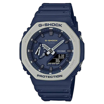 Casio Men's Watch - 2100 World Timer Navy Blue Analog Digital Dial Strap | GA2110ET-2A ,