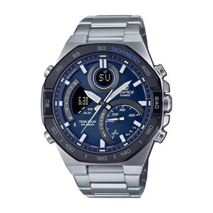 Casio Men's Watch - Edifice Blue Ana-Digi Dial Steel Bracelet Bluetooth | ECB950DB-2A ,