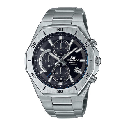 Casio Men's Watch - Edifice Chronograph Black Dial Silver Tone Bracelet | EFB680D-1A ,