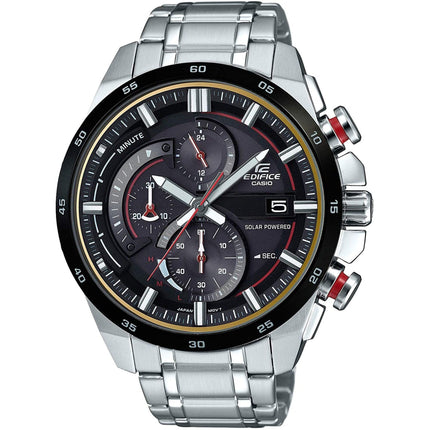Casio Men's Watch - Edifice Tough Solar Chronograph Black Dial Steel | EQS600DB-1A4 ,