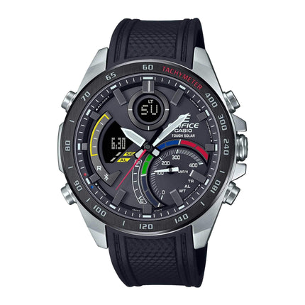Casio Men's Watch - Edifice World Time Black Resin Strap Bluetooth | ECB900MP-1A ,