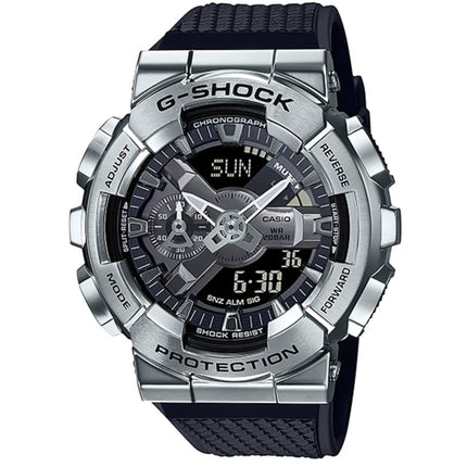 Casio Men's Watch - G-Shock Analog-Digital Dial Black Resin Strap Alarm | GM110-1A ,