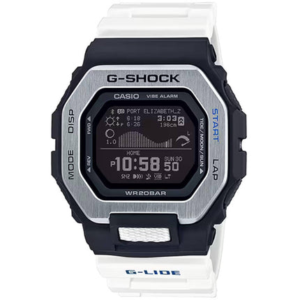 Casio Men's Watch - G-Shock G-Lide Black Digital Dial White Resin Strap | GBX100-7 ,