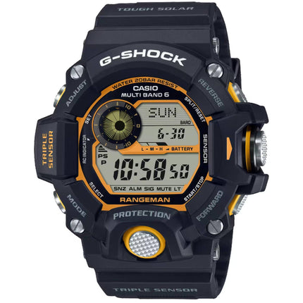 Casio Men's Watch - G-Shock Master of G Rangeman Black Strap Digital Alarm | GW9400Y-1 ,