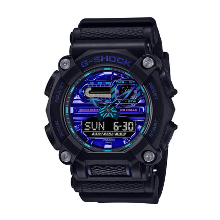 Casio Men's Watch - Virtual Blue World Timer Analog Digital Dial Strap | GA900VB-1A ,