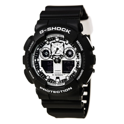 Casio Men's World Time Watch - G-Shock Dive Resin Strap Ana-Digi Dial | GA100BW-1A ,