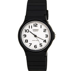Casio Men's Classic Casual White Dial Black Resin Strap Quartz Watch | MQ24-7B2