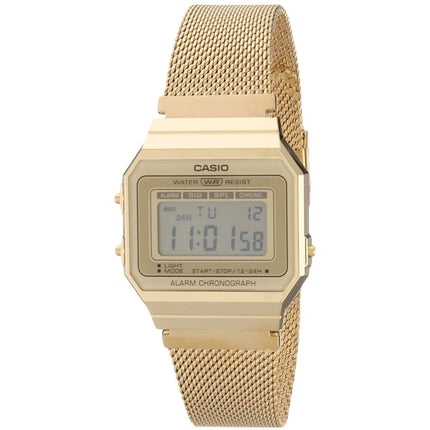 Casio Unisex Digital Watch - Vintage Chronograph Gold Dial Bracelet | A700WMG-9AVT ,