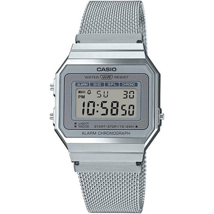 Casio Unisex Digital Watch - Vintage Silver Stainless Steel Bracelet | A700WM-7AVT ,