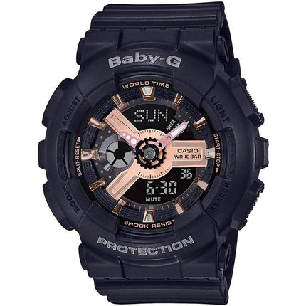 Casio Women's Analog-Digital Watch - Baby-G Black Resin Strap | BA110RG-1A ,