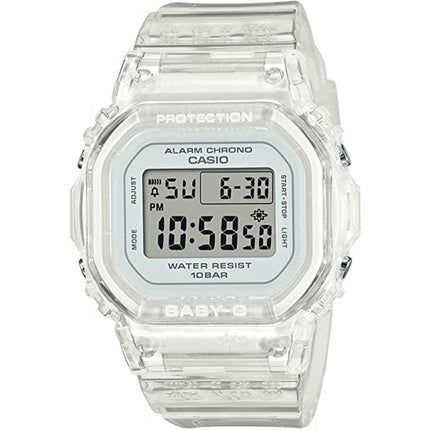 Casio Women's Watch - Baby-G Alarm Gray Ana-Digi Dial White Resin Strap | BGD565-7 ,