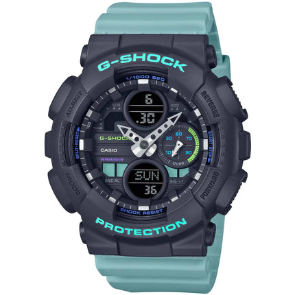 Casio Women's Watch - G-Shock Analog-Digital Dial Sky Blue Resin Strap | GMAS140-2A ,